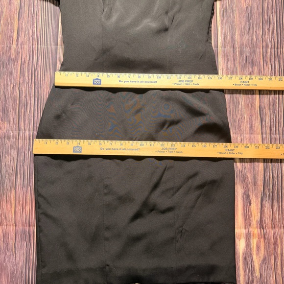 Women’s Vintage 80s Black Knee Length Backless Little Black Cocktail Dress - Picture 11 of 13